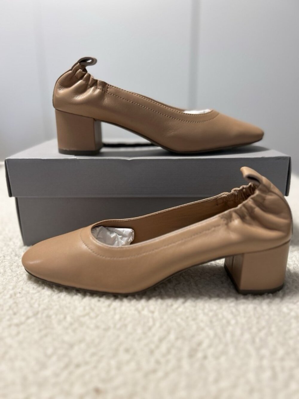 Everlane $178 Women's The Italian Leather Day Heel (comfort) Blush Tan Size 7M